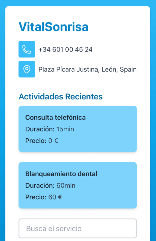 huecos disponibles en la agenda del dentista